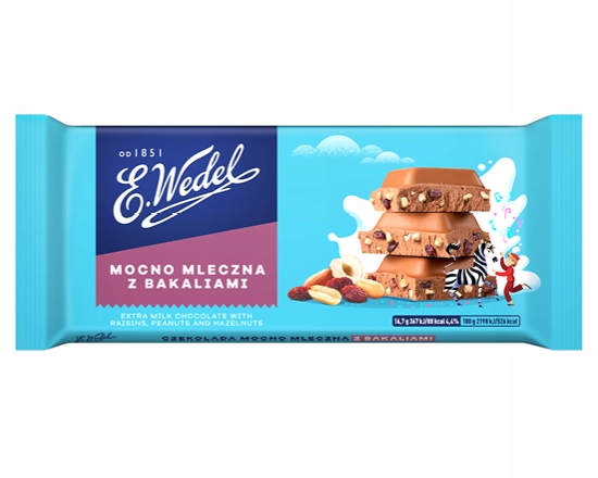 Czekolada Mocno Mleczna z Bakaliami 100 g E.Wedel