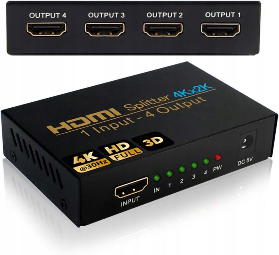 Splitter HDMI 1x4 do klonowania - HDMI 1.4 HDCP