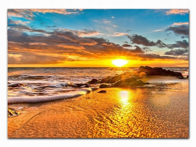 Malowanie po numerach Zachód słońca na plaży S070