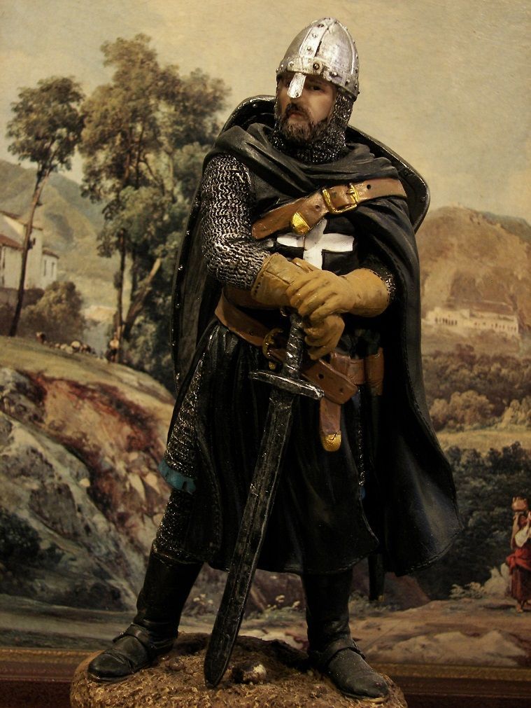 Kontynent Z Którego Pochodzili Rycerze Należący Do Zakonu Templariuszy CZARNY RYCERZ W ZBROI KRZYŻOWIEC 20 CM NOWOŚĆ DOM - 5265108299