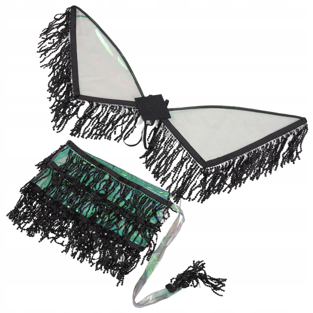 SPÓDNICA CEKINOWA Z FRĘDZLAMI I SKRZYDEŁKIEM KOBIET