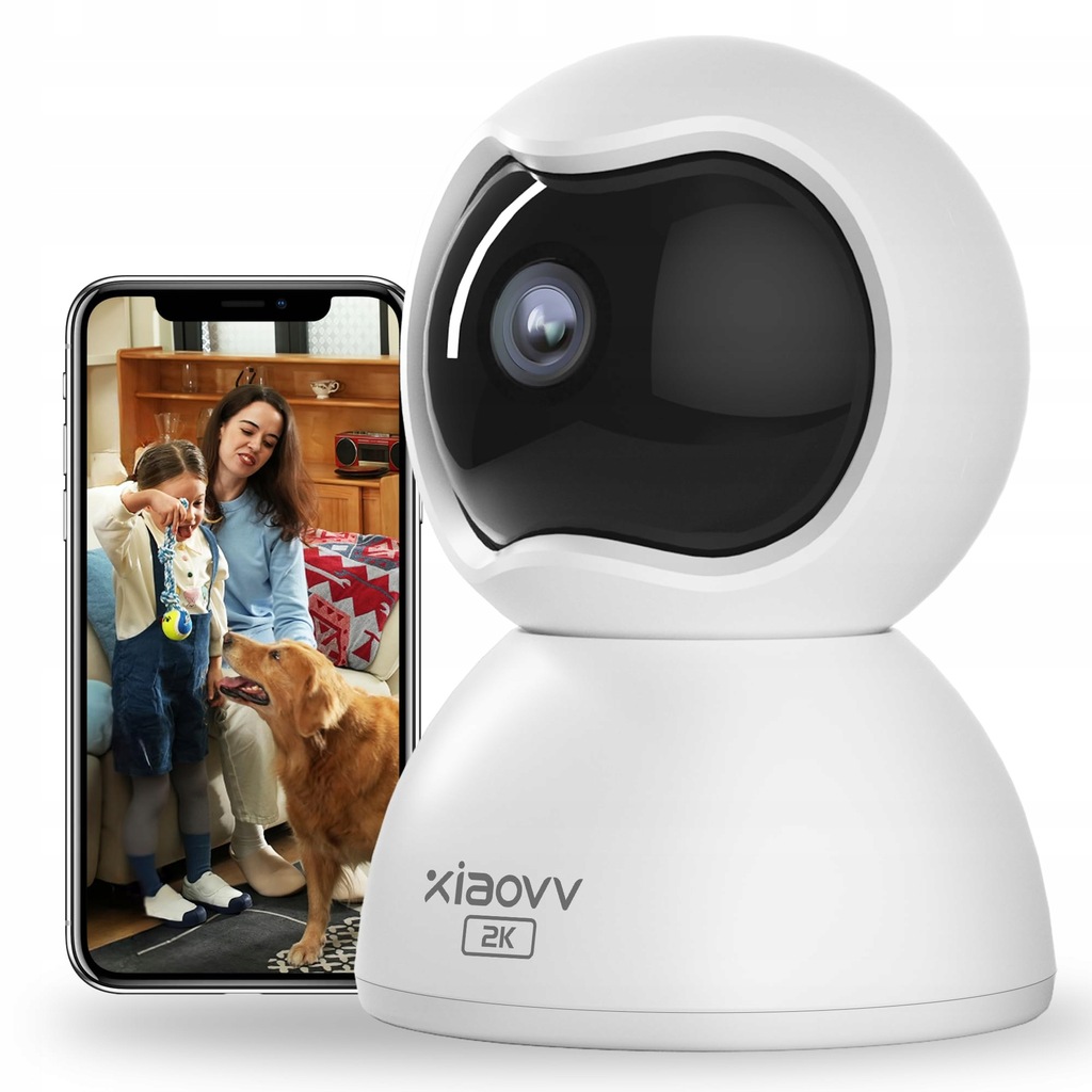 WEWNĘTRZNA KAMERA MONITORUJĄCA XIAOVV 3MP PTZ, KAMERA NOKTOWIZYJNA HD 2.4G