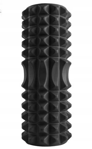 Wałek do masażu ćwiczeń crossfit jogi masażer do rehabilitacji czarny 33x14