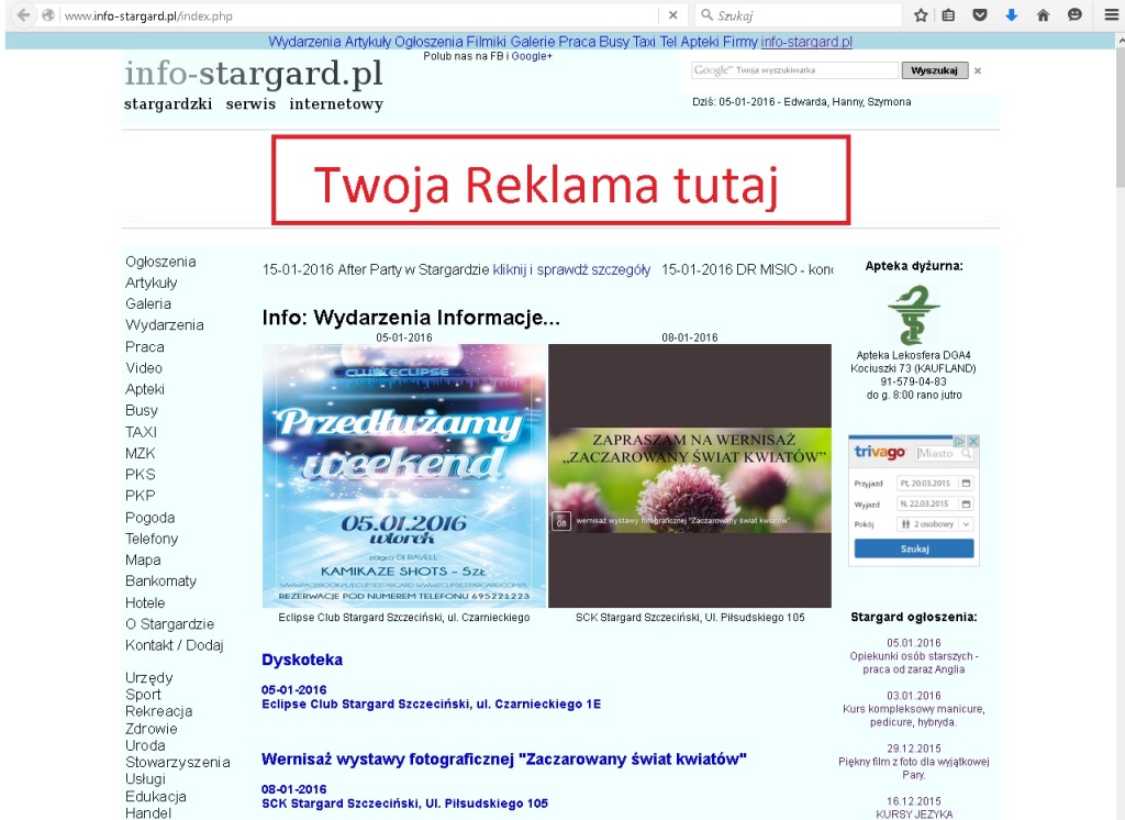 Miesiąc baner reklamowy na www.info - stargard .pl