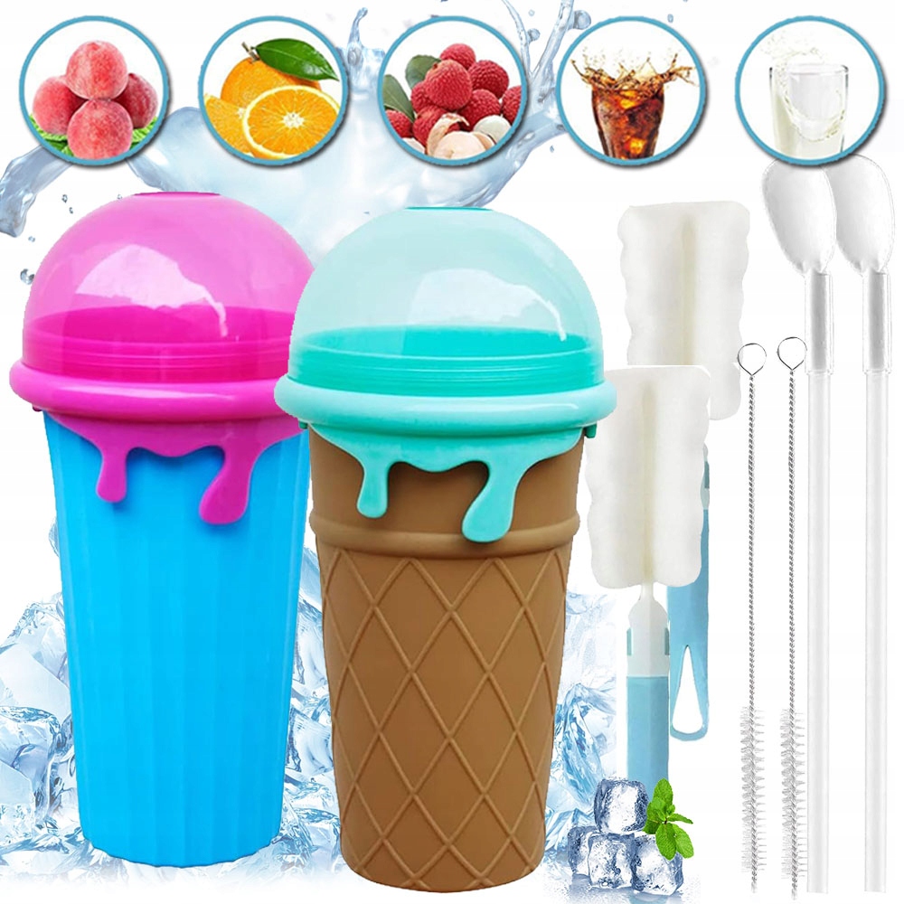 2x KUBEK DO ROBIENIA LODÓW SORBETÓW SLUSHY WYCISKANY KUBEK NA BREJĘ DIY