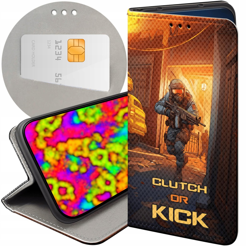 ETUI Z KLAPKĄ DO MOTOROLA MOTO G73 WZORY CS GO COUNTER-STRIKE FUTERAŁ CASE
