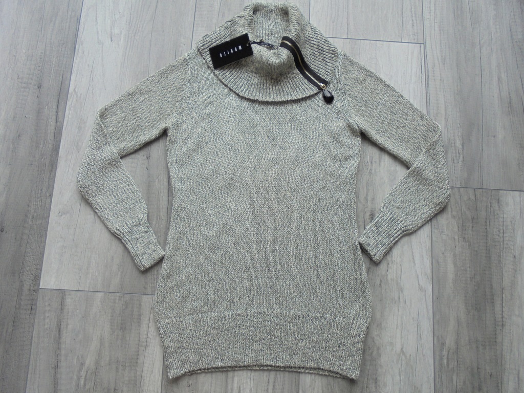 MOHITO szary sweterek tunika błyszczący rozmiar XL