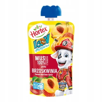 Hortex leon przekąska mus 1 owoców i warzyw jabłko, brzoskwinia, banan, mar