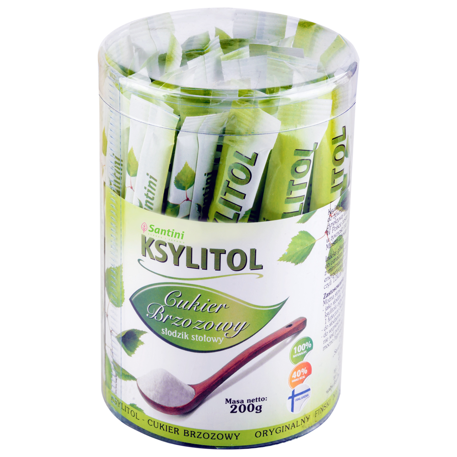 KSYLITOL FIŃSKI W SASZETKACH (40 x 5 g) 200 g - SANTINI (FINLANDIA)