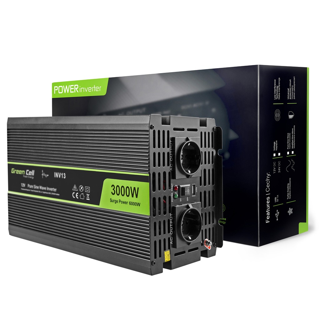 Green Cell® 3000W/6000W Pur Sinus Convertisseur DC 24V AC 230V Onduleur  Power Inverter - Green Cell