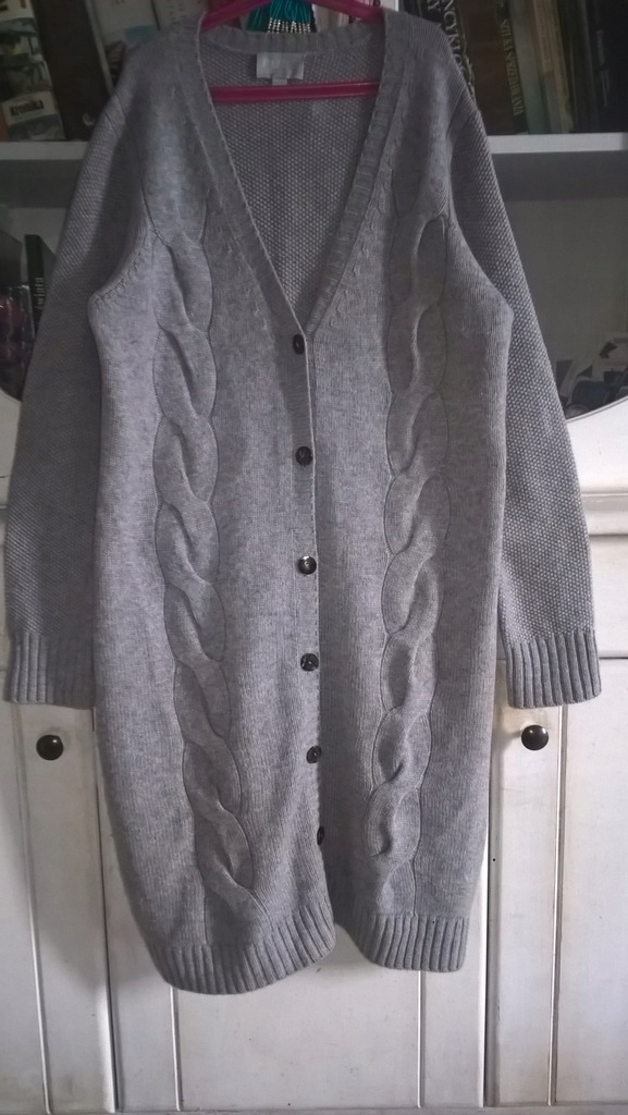 PURE COLLECTION CASHMERE WOOL GREY CARDIGAN 40/42