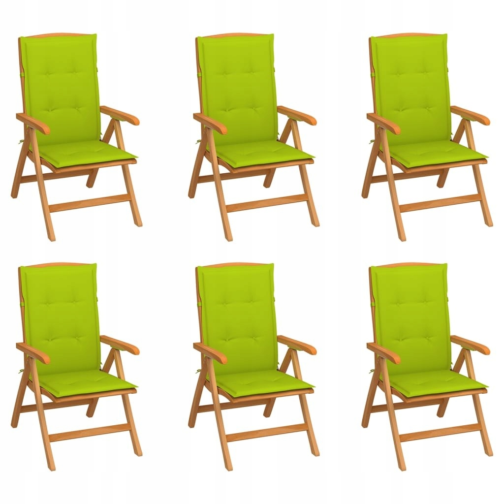 Rozkładane krzesła ogrodowe z poduszkami, 6 szt.,