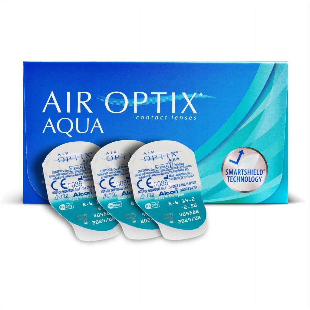 AIR OPTIX AQUA 3szt soczewki miesięczne moc -2,75