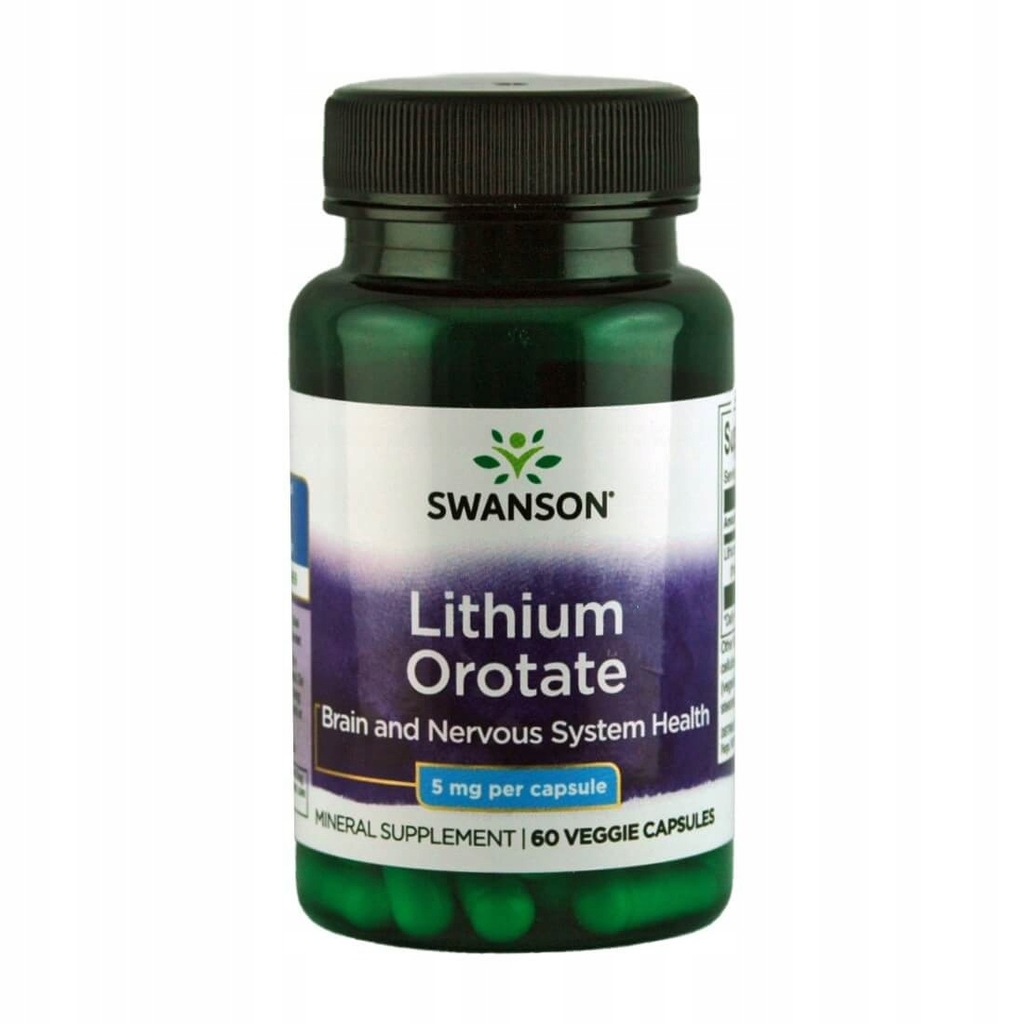 Swanson Lithium Orotate 5mg 60 vege kaps. WYPRZEDA
