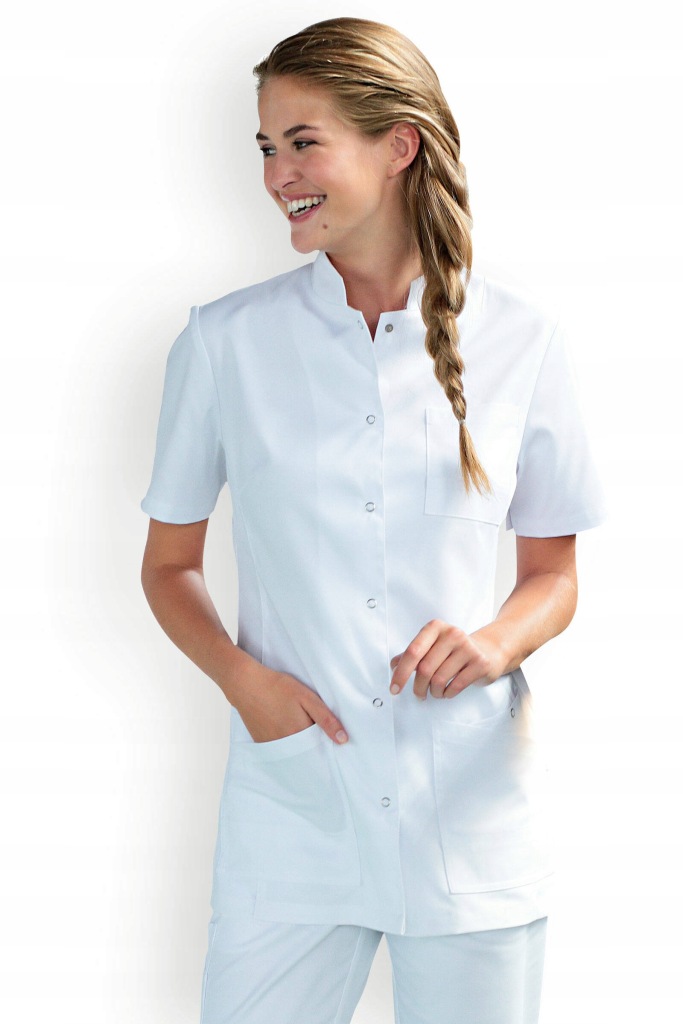 Tunika damska CLINIC Dress - zapinana na guziki biała Rozmiar 38