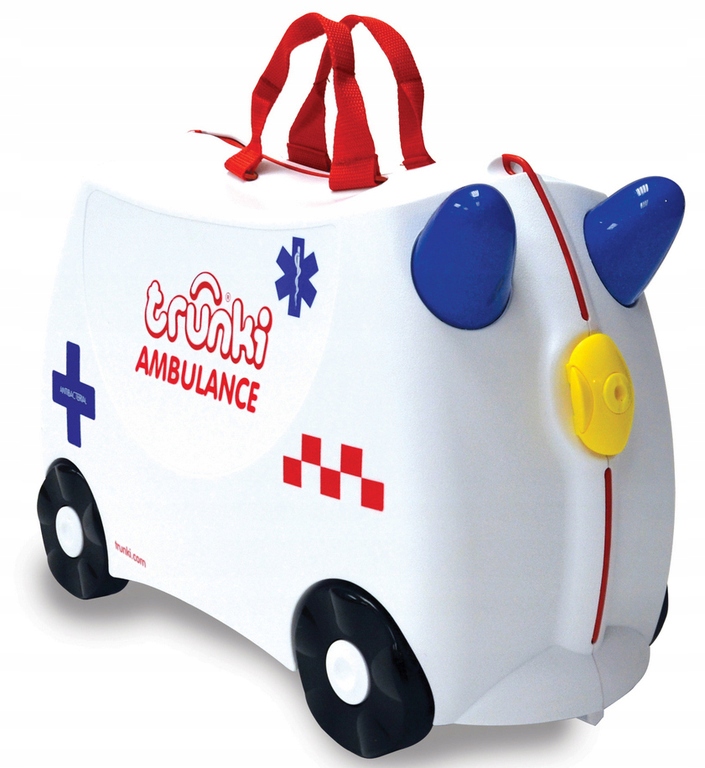 TRUNKI WALIZECZKA JEŻDŻĄCA JEŹDZIK 2W1 AMBULANS