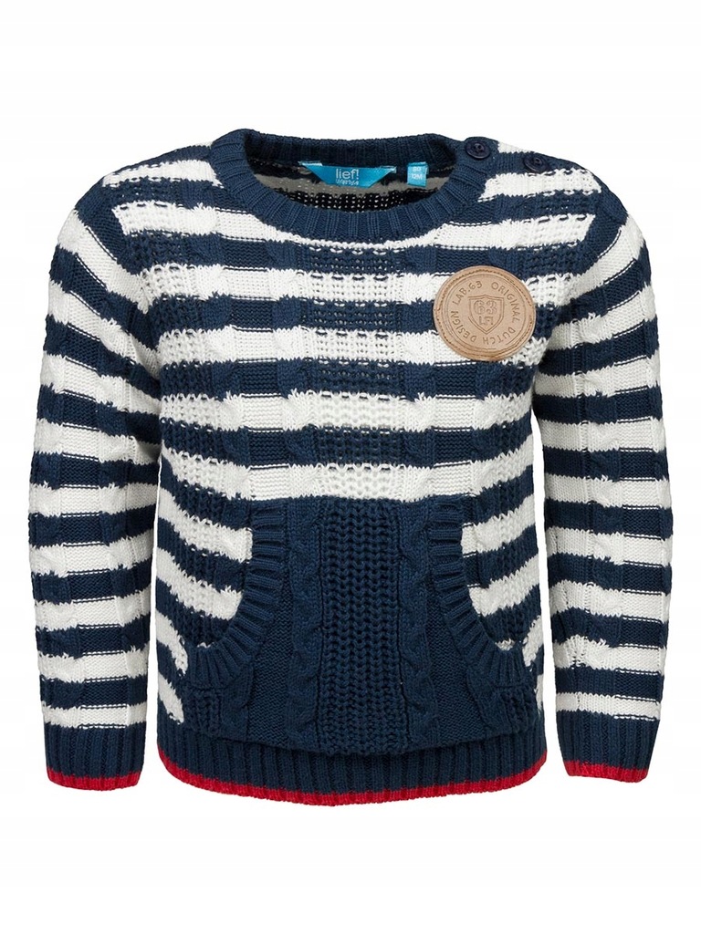 Chłopięcy sweter nierozpinany w paski Lief, r. 110