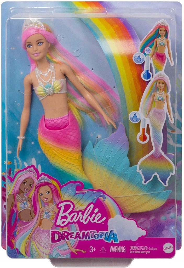 Barbie Lalka Syrenka tęczowa GTF89