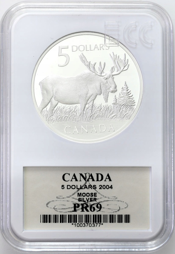 Kanada. 5 dolarów 2004 Łoś – UNCJA SREBRA