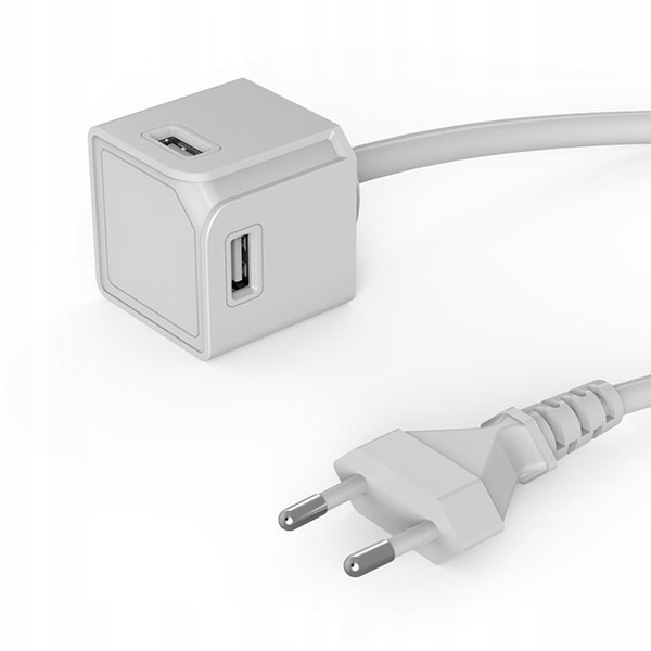 Ładowarka USB przedłużacz, CEE7 (widelec) - POWERC