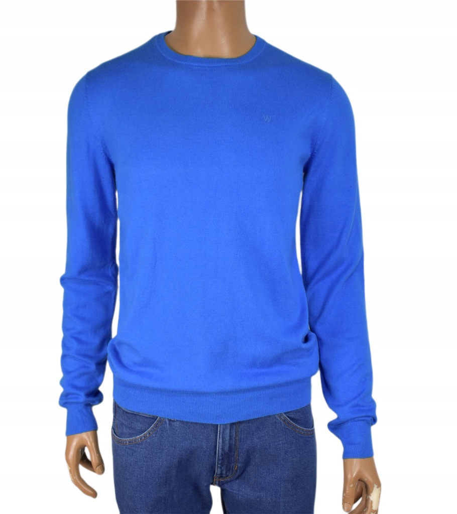 Sweter z wiskozą Wrangler Crew Knit Błękit roz XXL