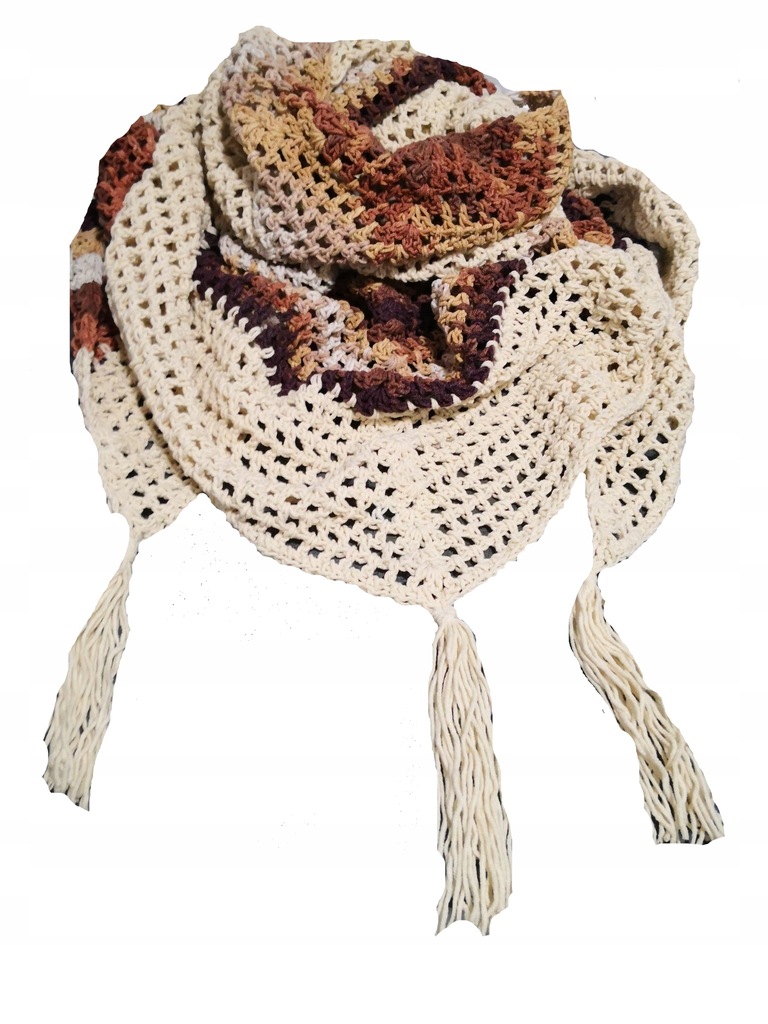 Chusta szydełkowa Boho Hand made kolory do wyboru