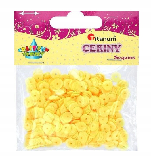 Cekiny Titanum Craft-Fun Series okrągłe 7mm żółte