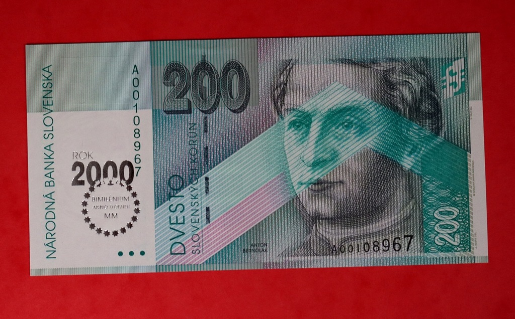 Banknot SŁOWACJA (po 1992) - 200 Koron (Bimilenium) 1995 UNC