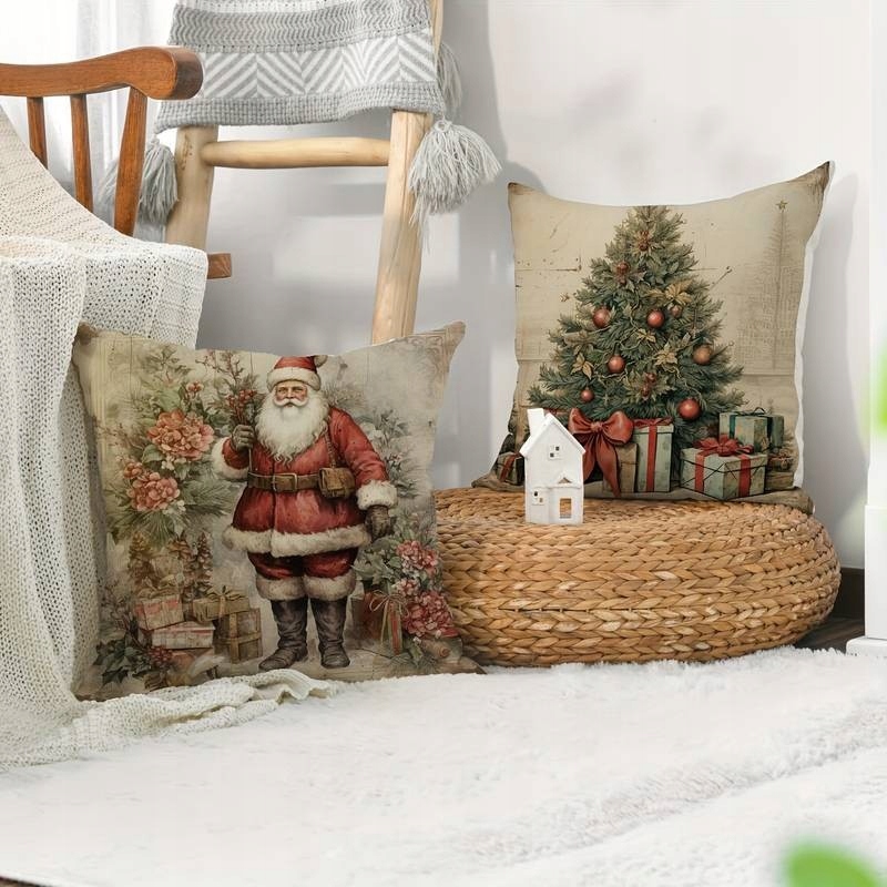 Poszewka na poduszkę 45 x 45 cm motyw świąteczny BOHO MIKOŁAJ