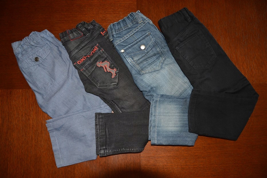 Super Zestaw spodnie jeansy r.104+paski H&M...