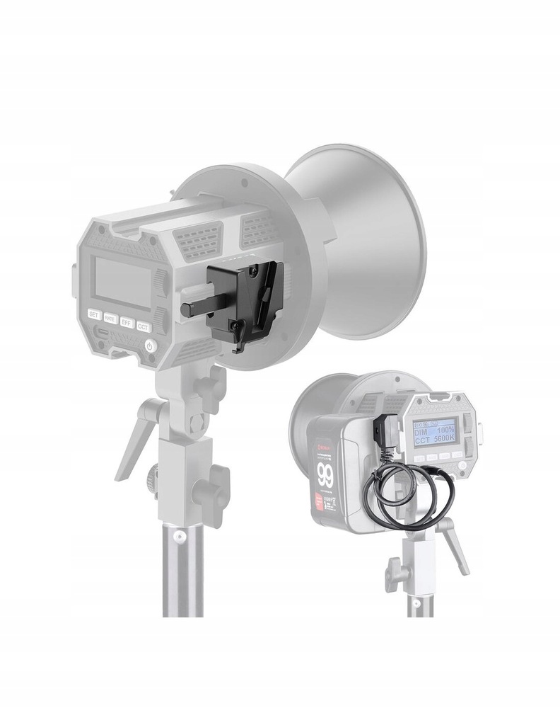 COLBOR adapter V-Mount + kabel D-tap/USB-C do lamp CL-60 CL-60R CL-100X