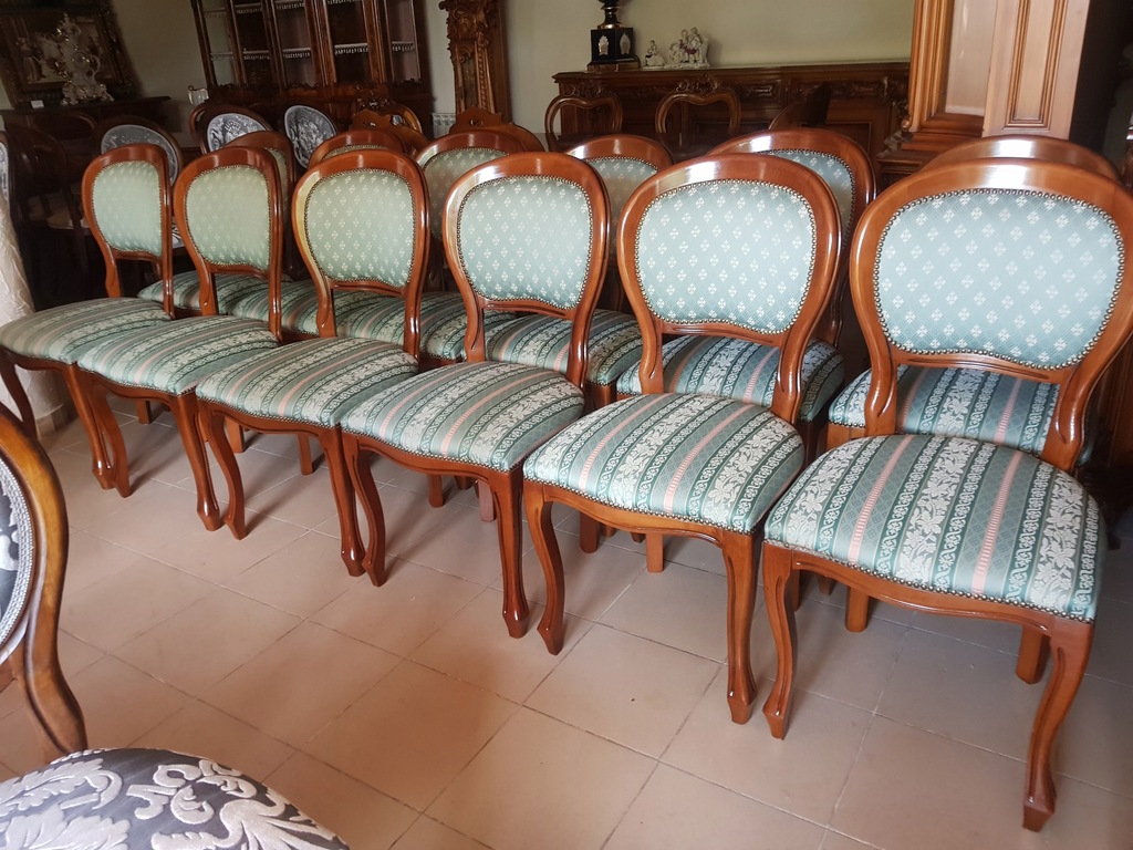 Krzesła Medaliony 12 szt sygnowane