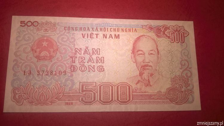 Wietnam 500 dong prosto z bankowej paczki dla WOŚP