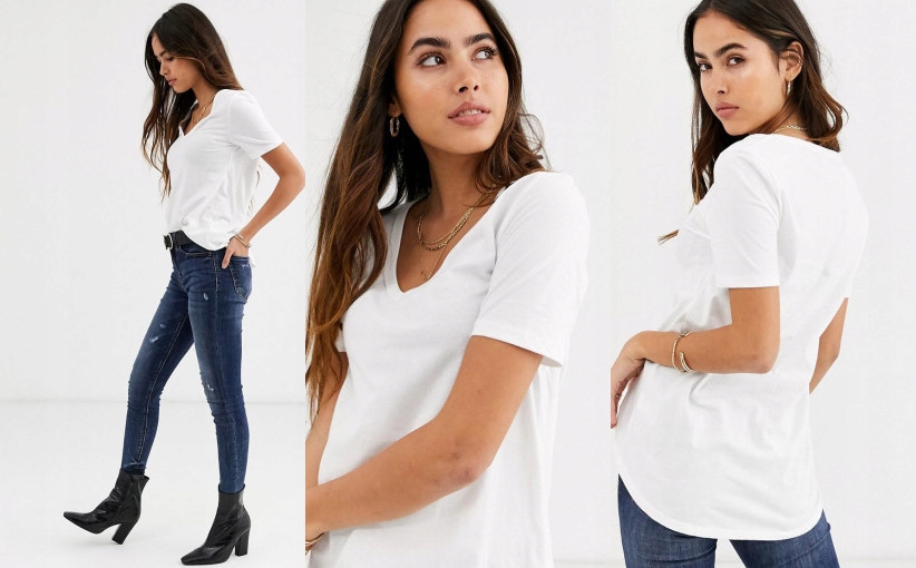 Z3E209*RIVER ISLAND T-SHIRT DAMSKI BIAŁY 40 L H00