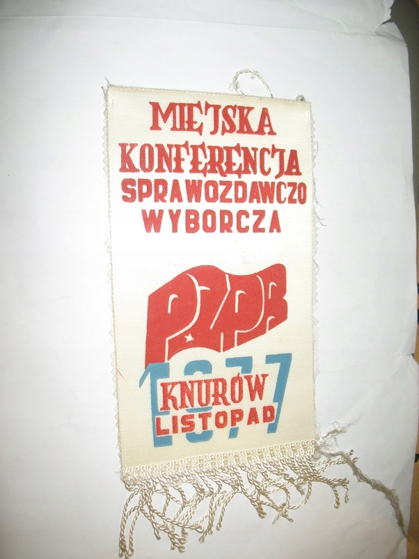 KNURÓW PZPR MIEJSKA KONFERENCJA WYBORCZA 1977 proporczyk