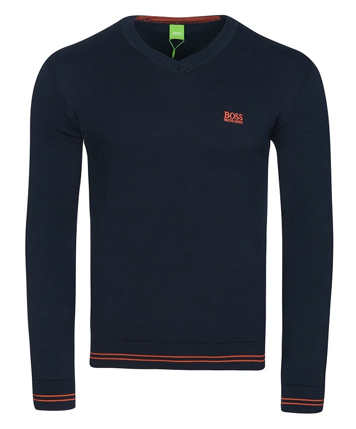 UNIKATOWY SWETER HUGO BOSS GREEN GRANATOWY / XXL