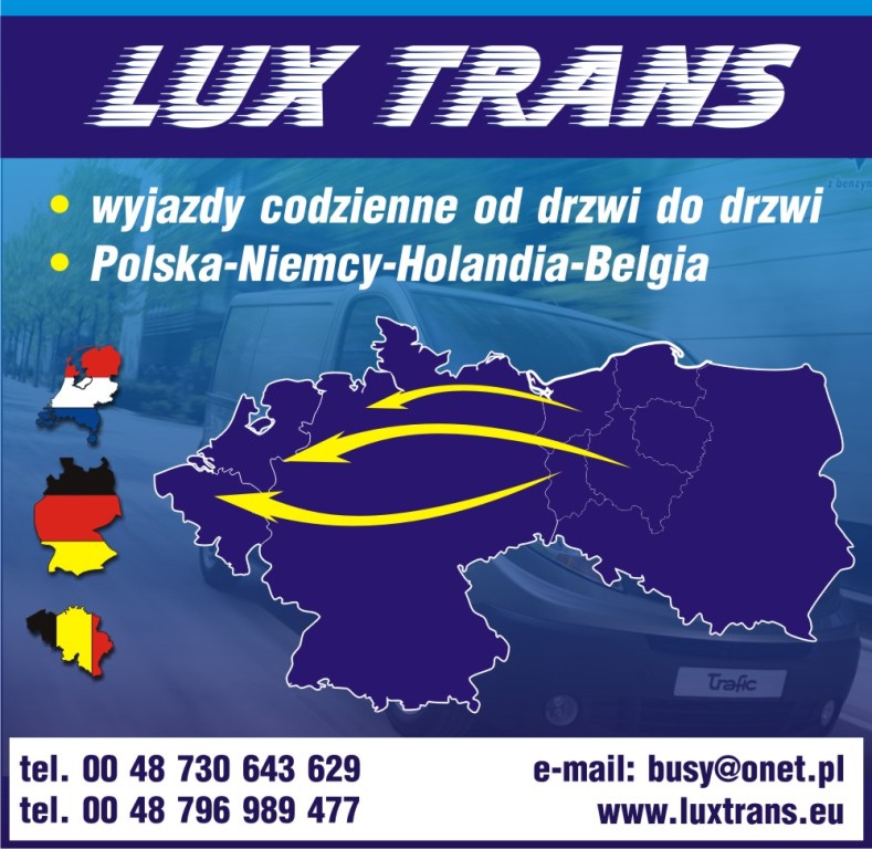 Przewóz osoby z Polski do Niemiec Belgii Holandii