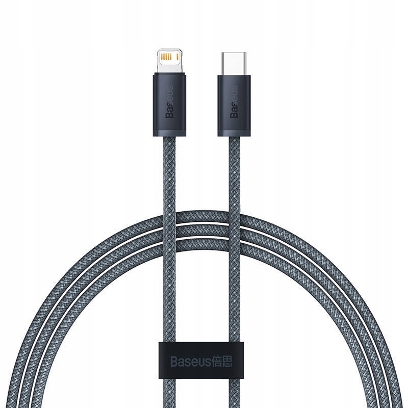 BASEUS KABEL PRZEWÓD USB-C DO LIGHTNING IPHONE PD 20W 480 MBPS W OPLOCIE 2M