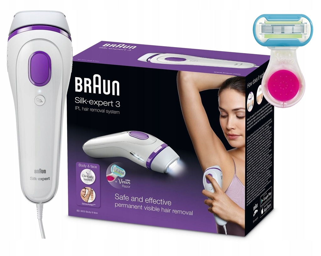 Depilator laserowy BRAUN IPL BD3003 Silkekspert 7432411340