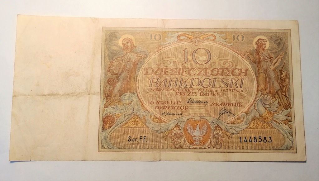 Banknot 10 zł złotych 1929