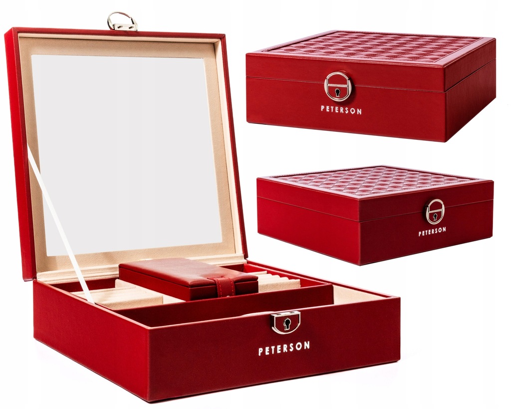 PETERSON szkatułka kuferek na biżuterię organizer na kluczyk