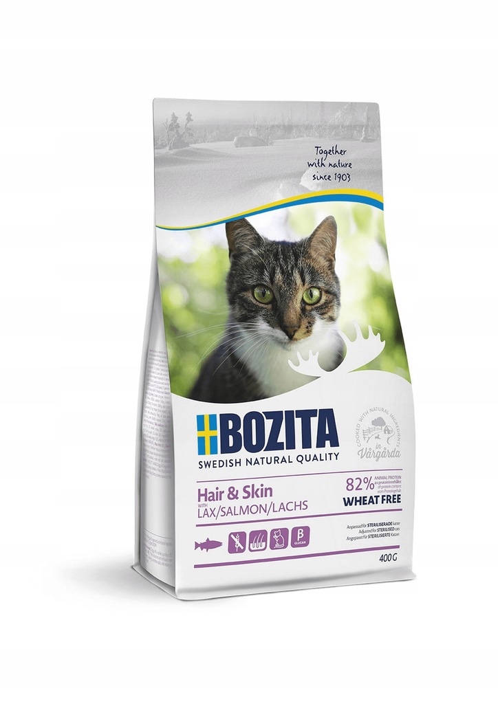BOZITA Hair & Skin Wheat free Salmon 400g