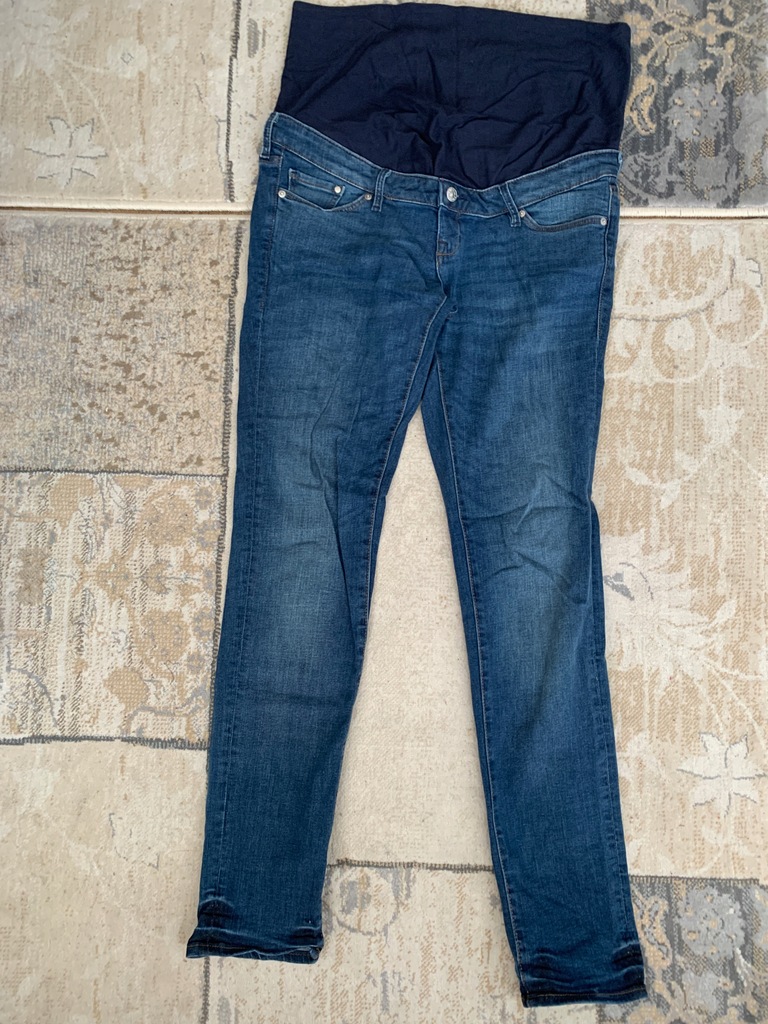 H&M Mama slim high jeansy spodnie ciążowe 42
