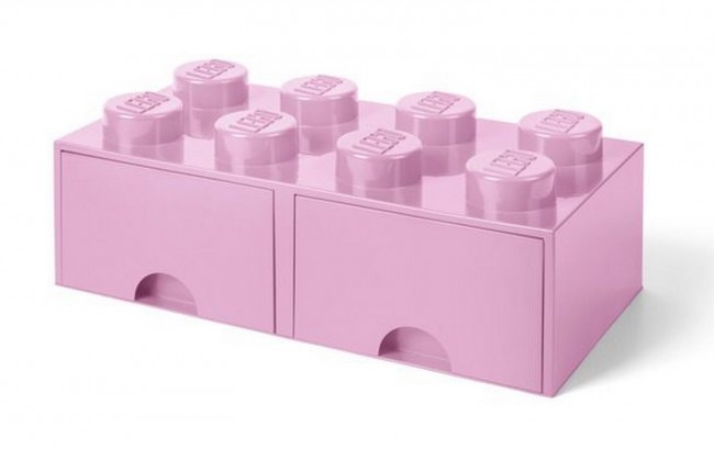 Pojemnik z szufladami Lego Brick Drawer 8 jasnoróż