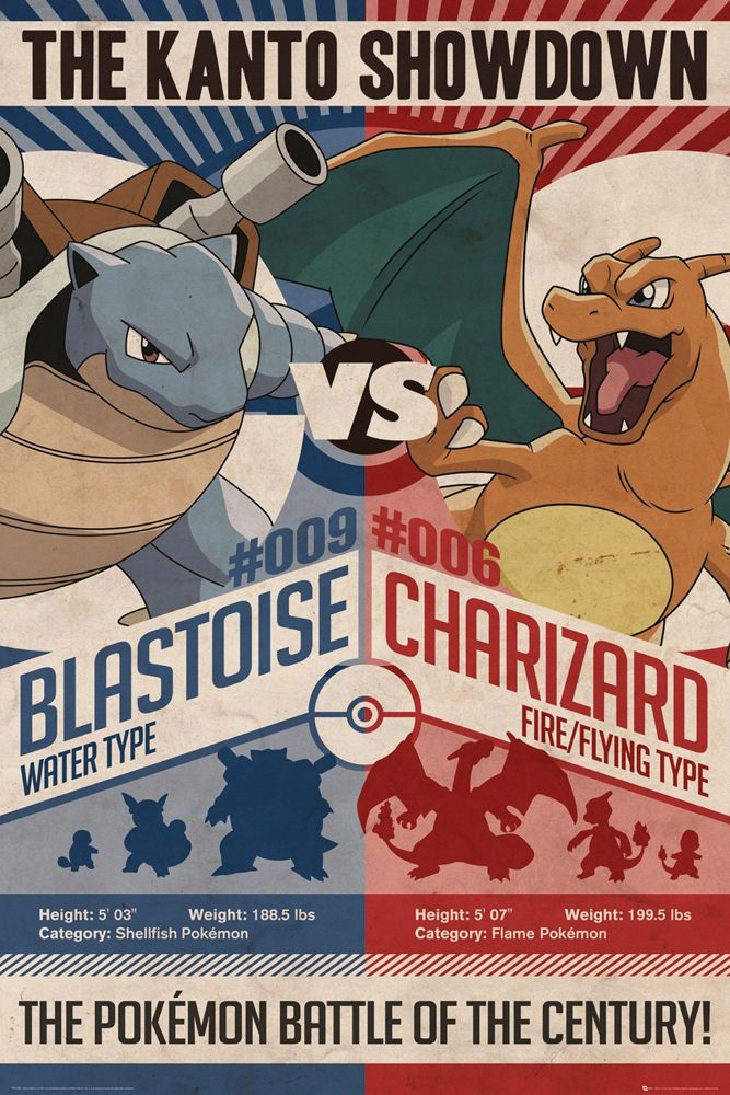 Pokemon Blastoise vs - plakat - 7975991154 oficjalne archiwum Allegro