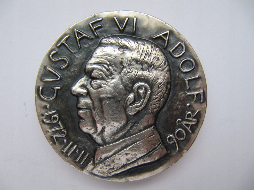 Medal Gustaf VI Adolf. 70 g. srebra. Ag.