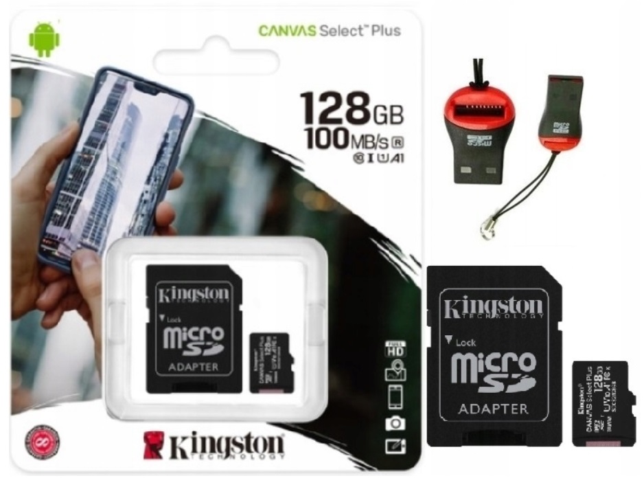 KINGSTON KARTA 128 GB MICRO SD CLASS 10 + CZYTNIK - 9718702651 ...