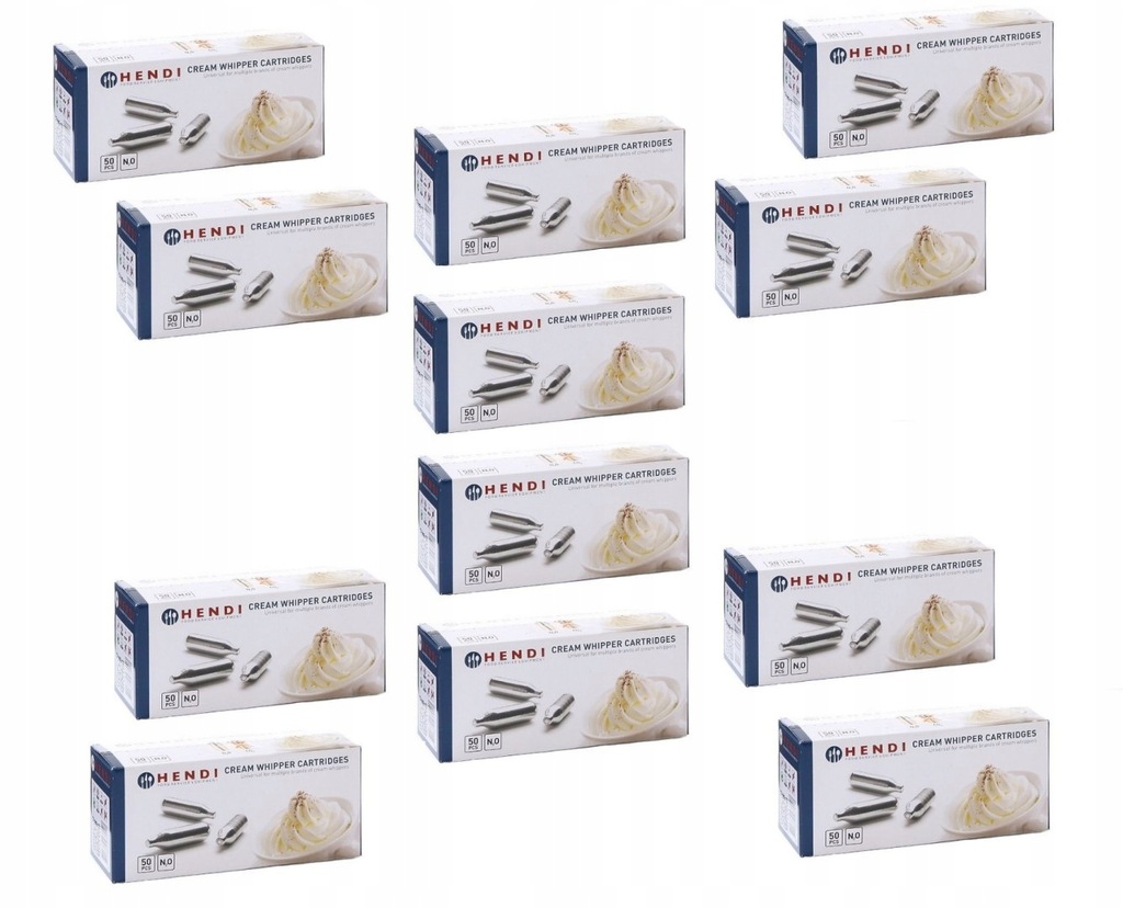 NABOJE N2O HENDI BITEJ ŚMIETANY SYFONU 600 SZTUK