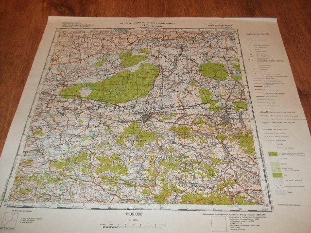 Bochnia. Mapa topograficzna 1:100 000