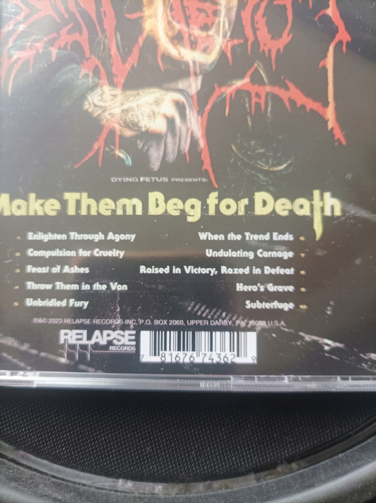 DYING FETUS Dying fetus make them beg for death brutal death metal cd cd